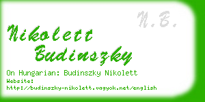 nikolett budinszky business card